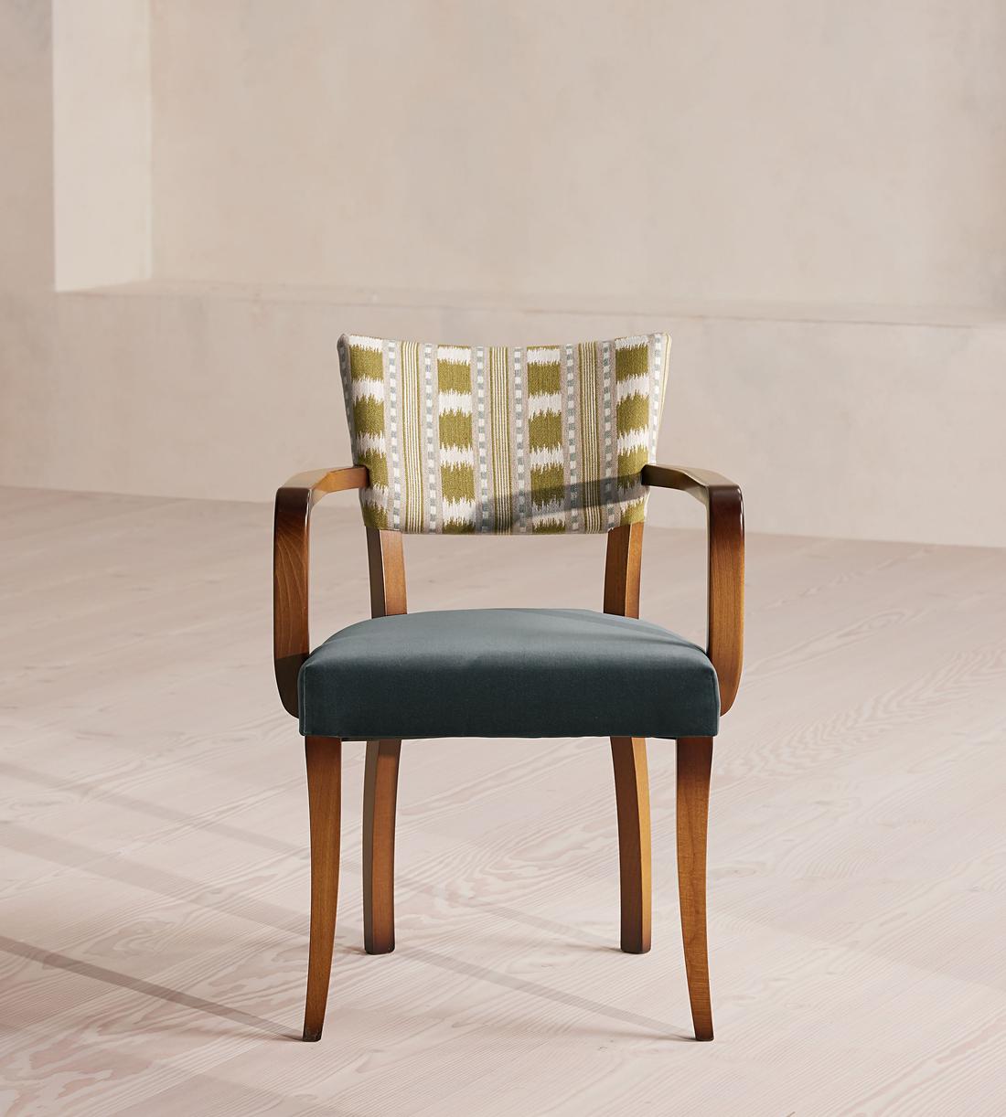 Mid-Century Modern Velvet Armchair