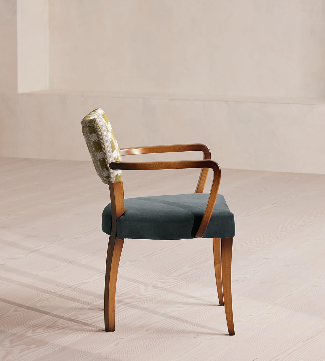 Mid-Century Modern Velvet Armchair