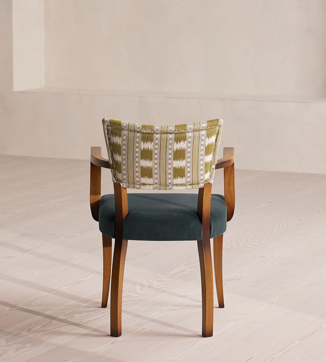 Mid-Century Modern Velvet Armchair