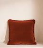 Burnt Orange Velvet Fringed Cushion
