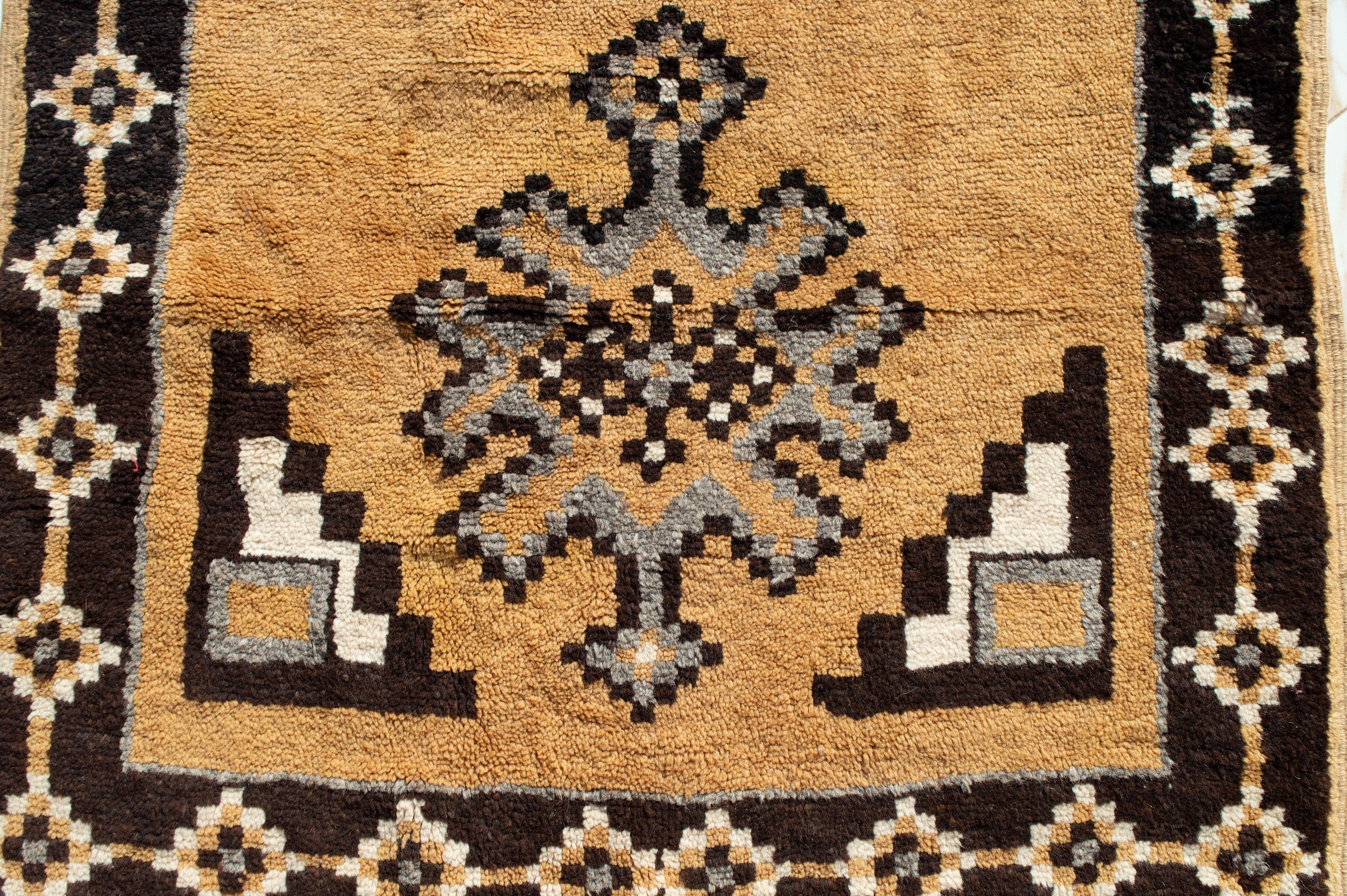 Vintage Amber Moroccan Medallion Rug