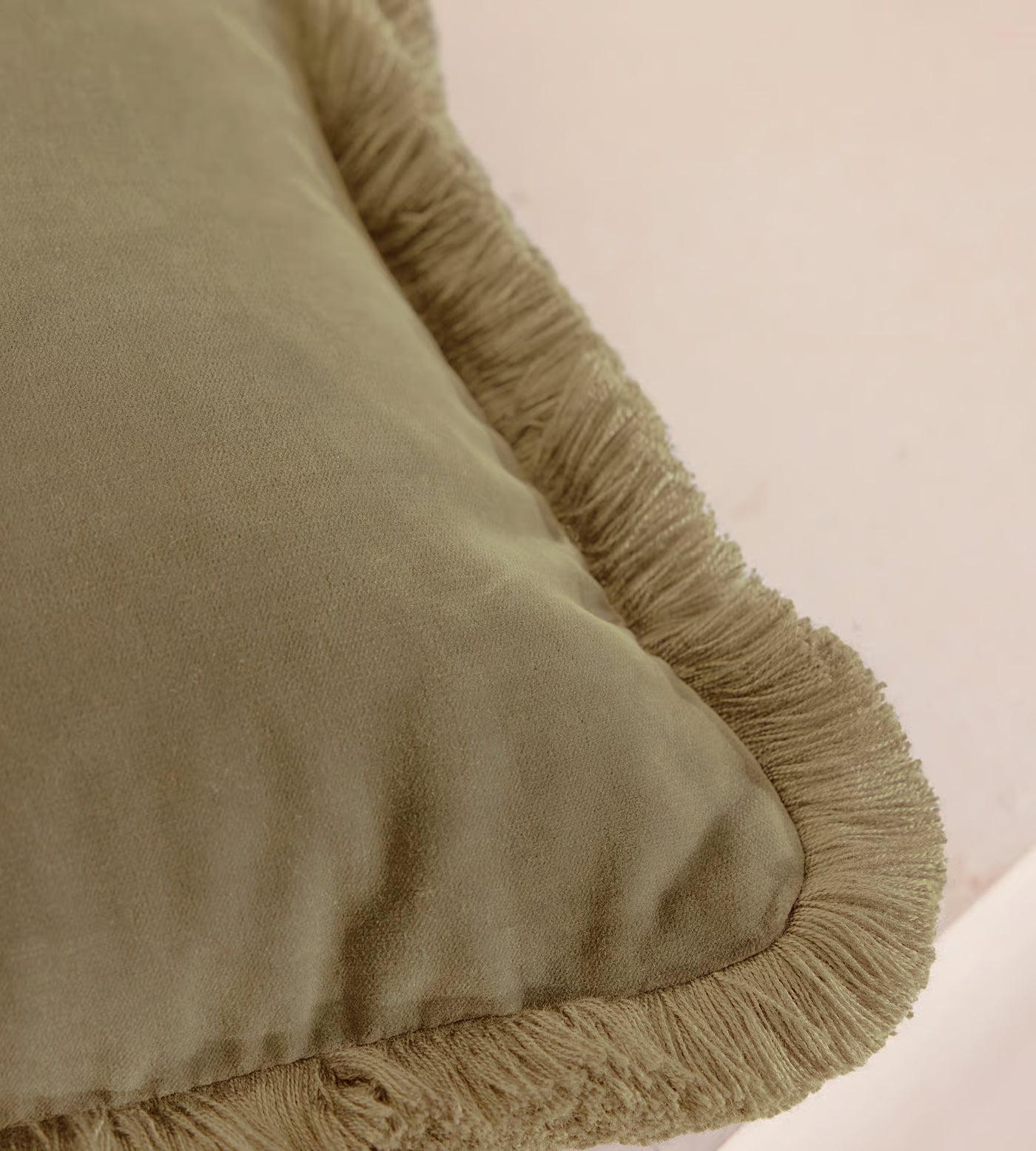 Soft Velvet Lumbar Pillow With Tassels