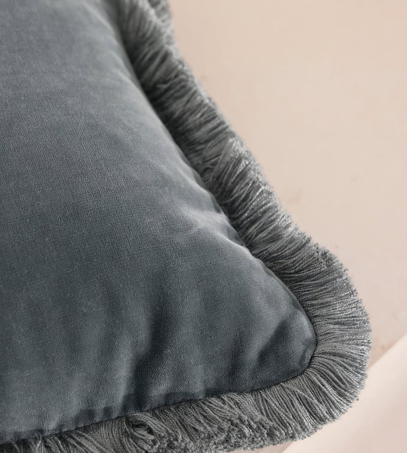 Soft Velvet Lumbar Pillow With Tassels