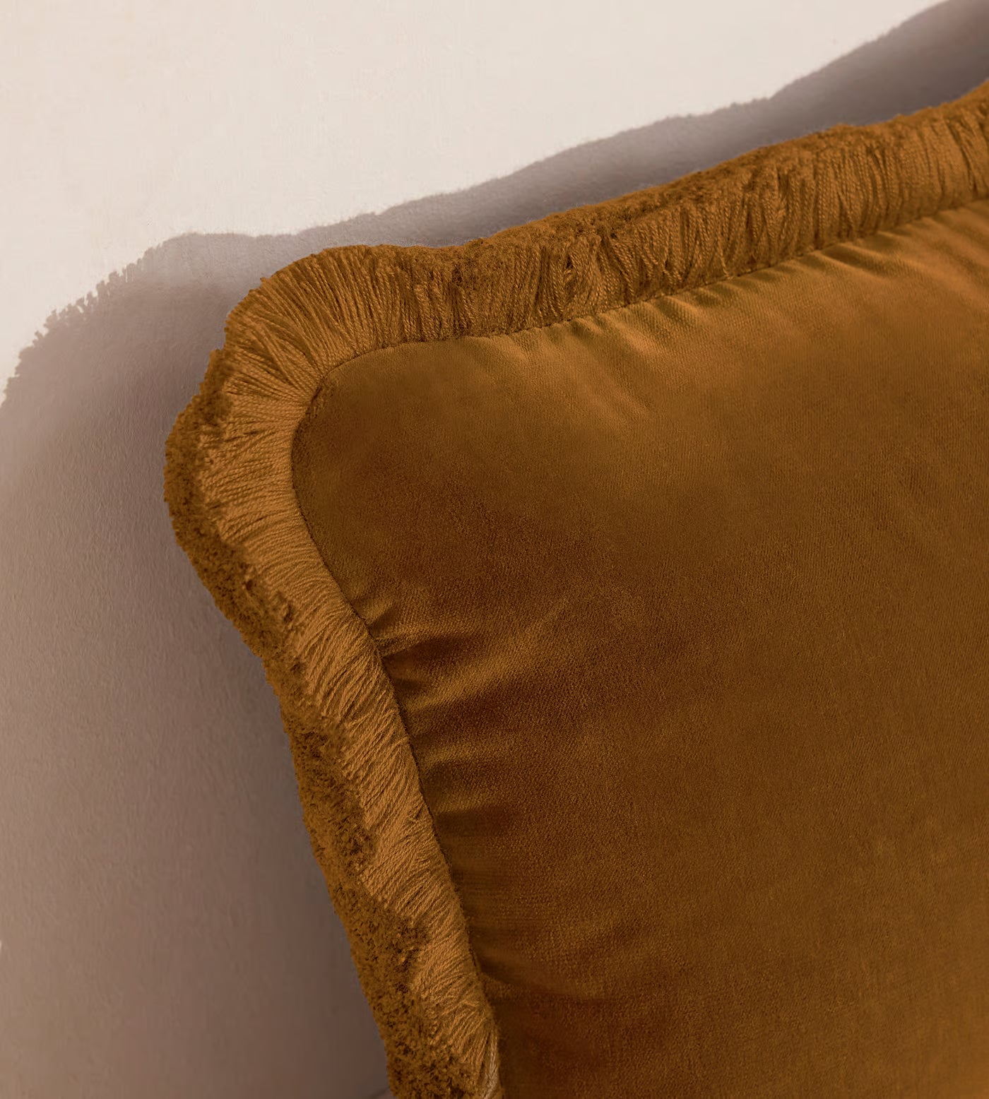 Soft Velvet Lumbar Pillow With Tassels