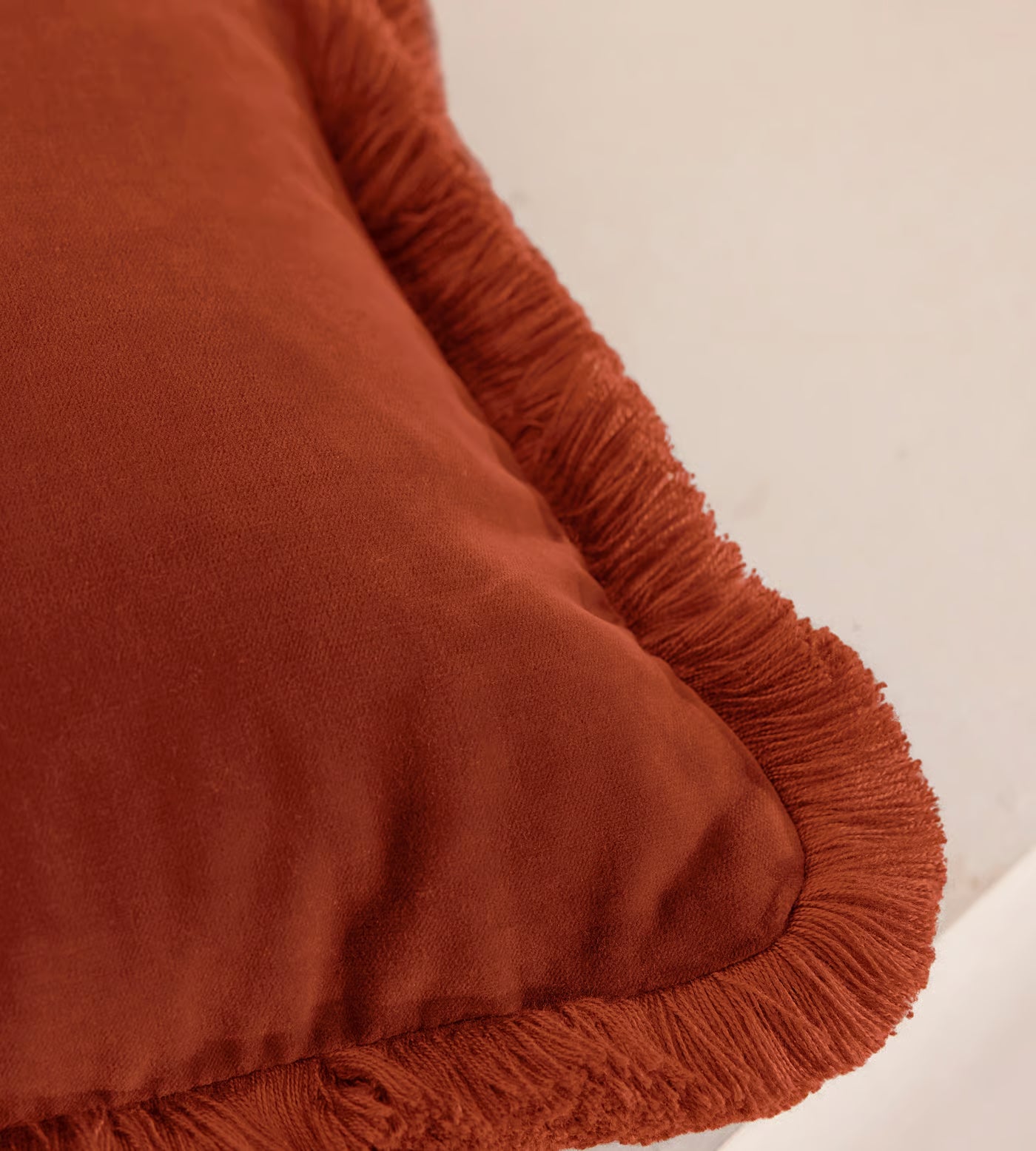 Soft Velvet Lumbar Pillow With Tassels