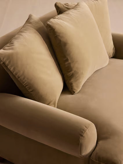 Plush Velvet English Arm Loveseat