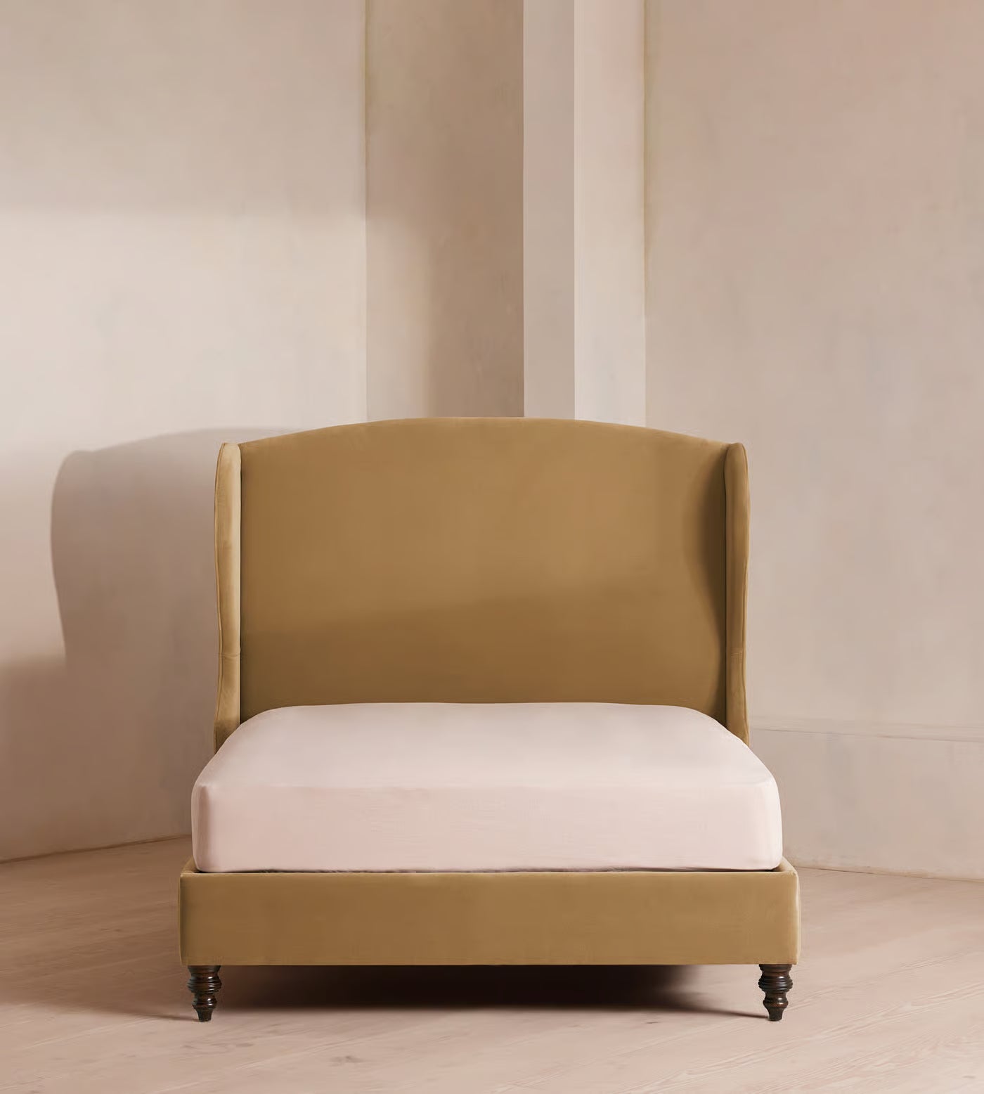 Velvet Wingback Upholstered Bed