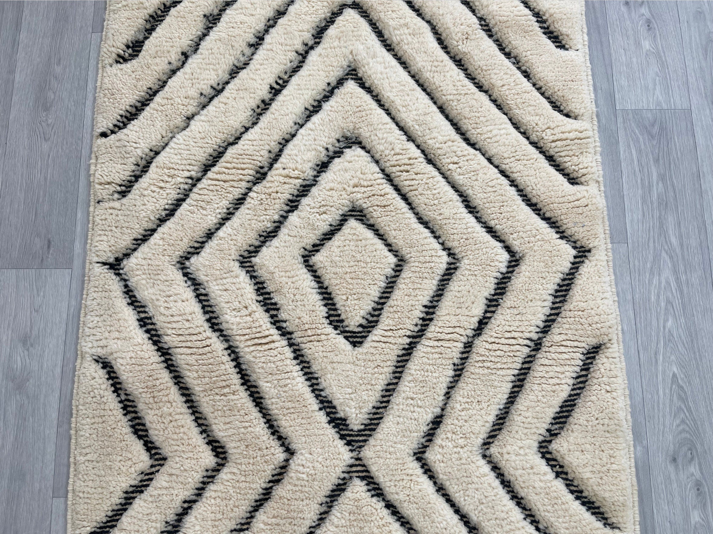 Hand-Woven Geometric Berber Runner