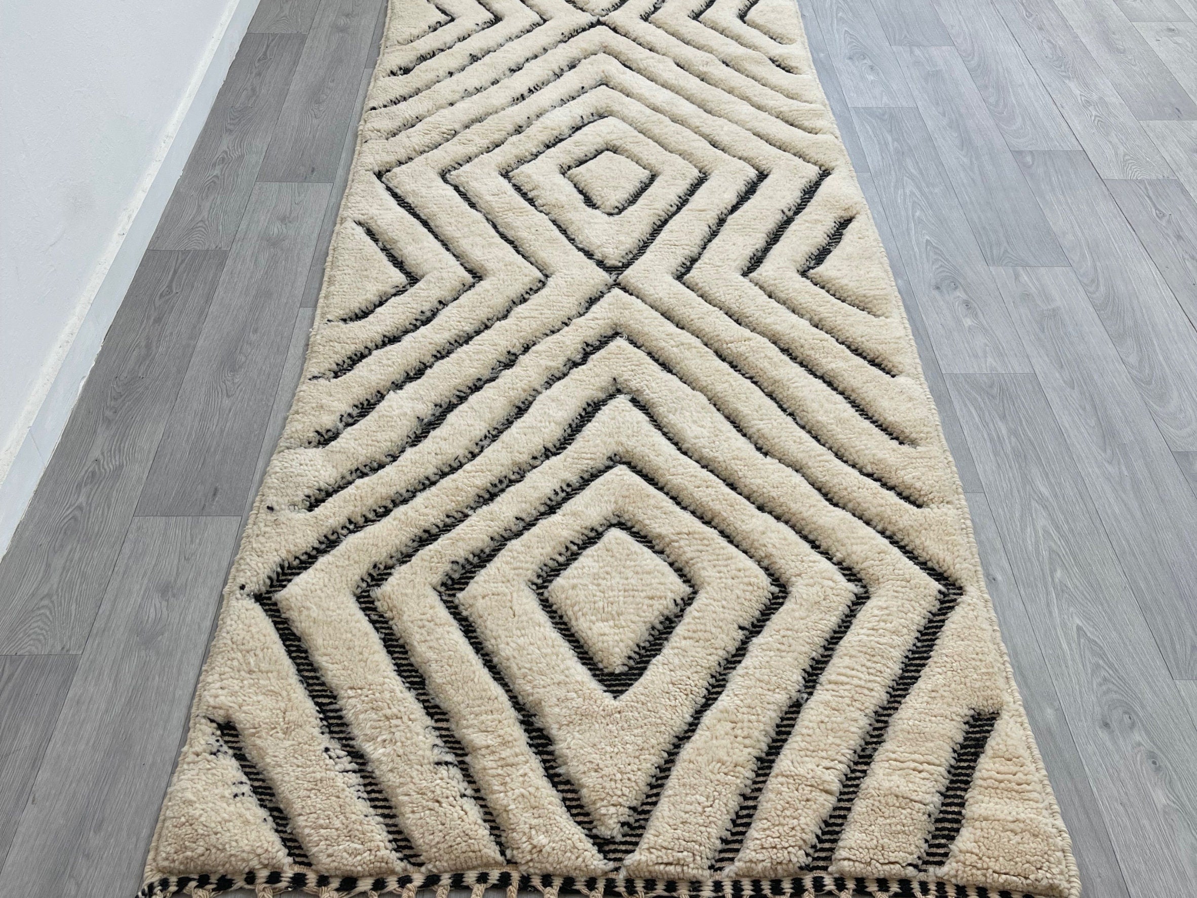 Hand-Woven Geometric Berber Runner