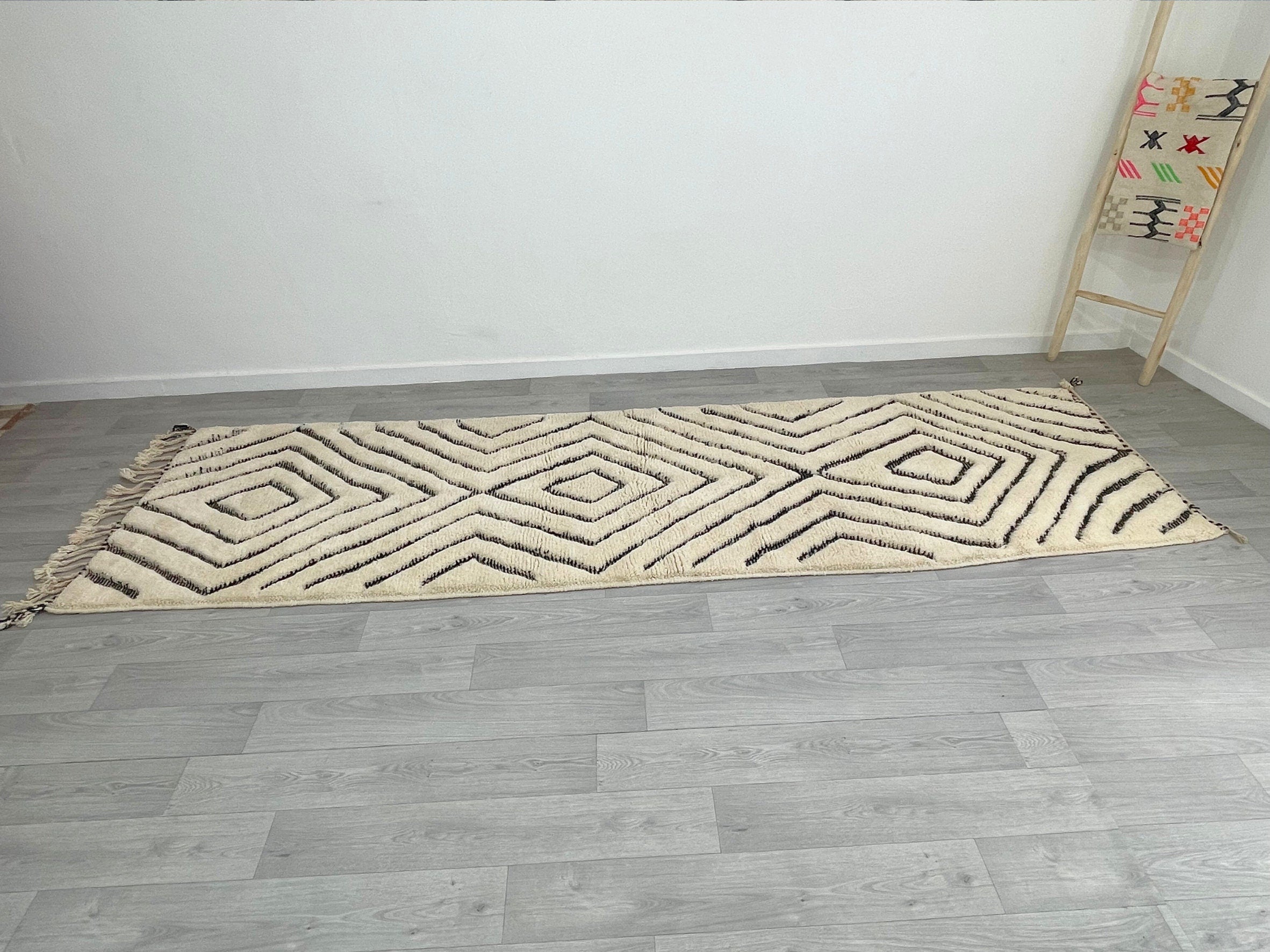 Hand-Woven Geometric Berber Runner