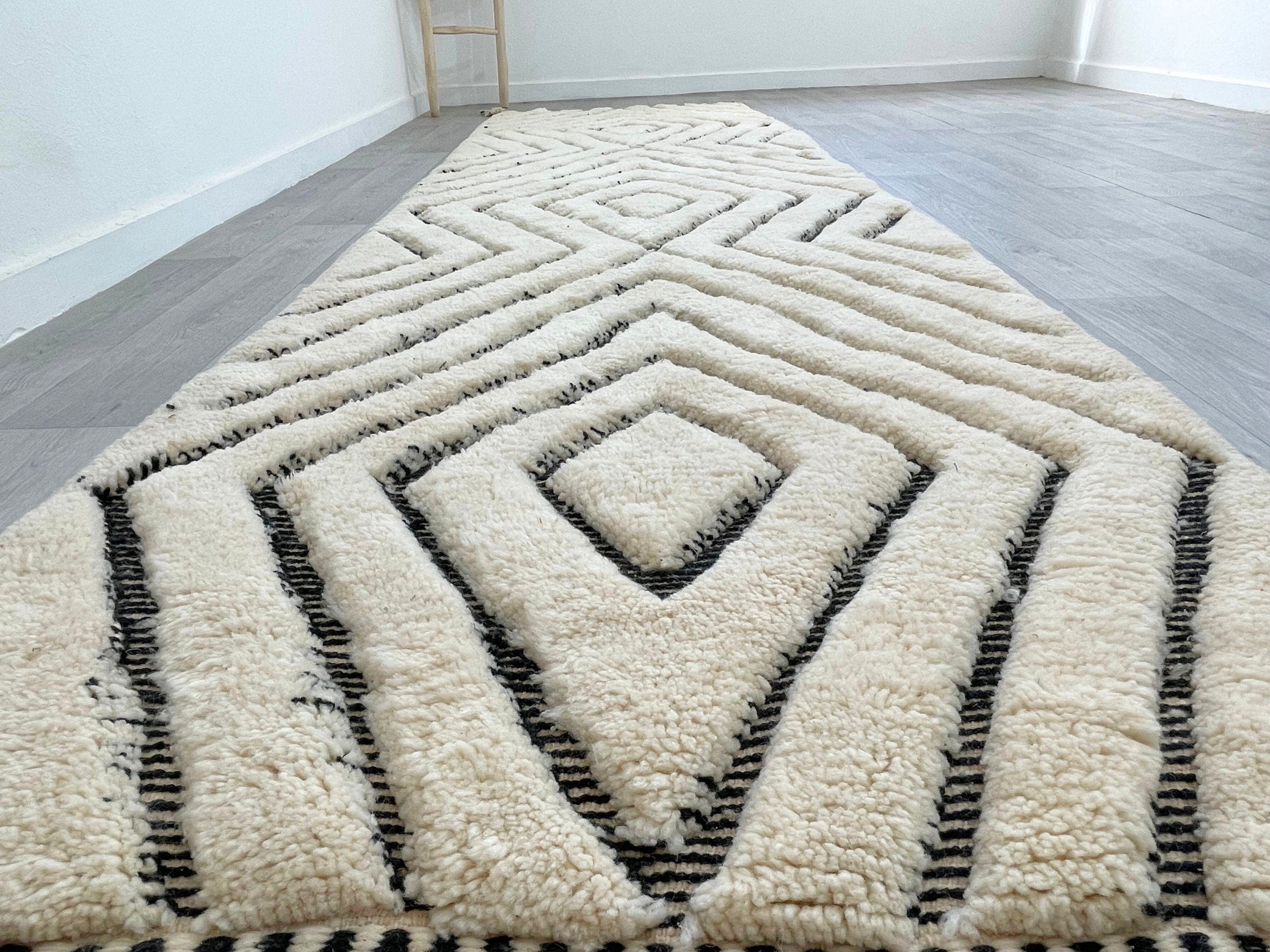 Hand-Woven Geometric Berber Runner