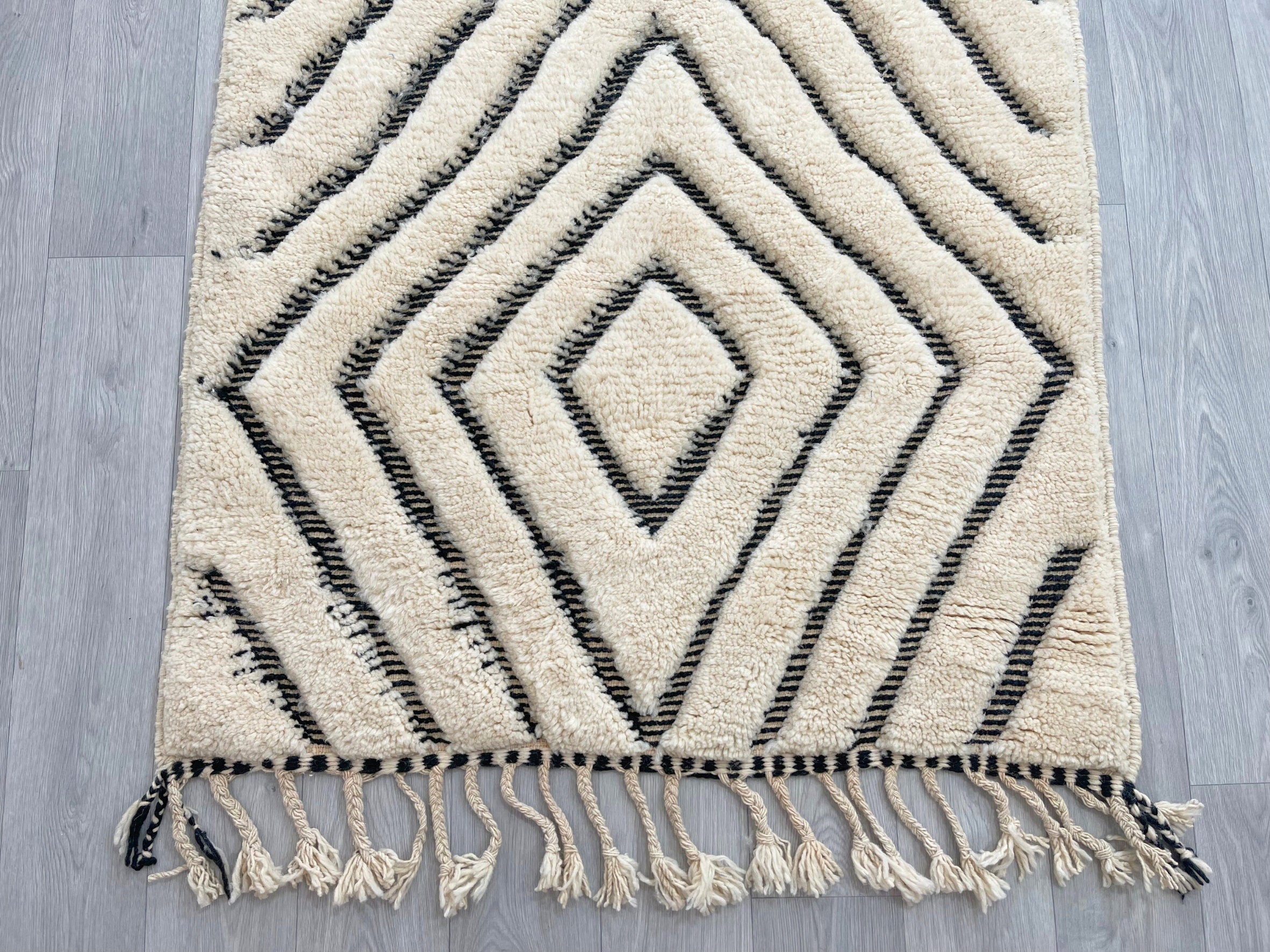 Hand-Woven Geometric Berber Runner