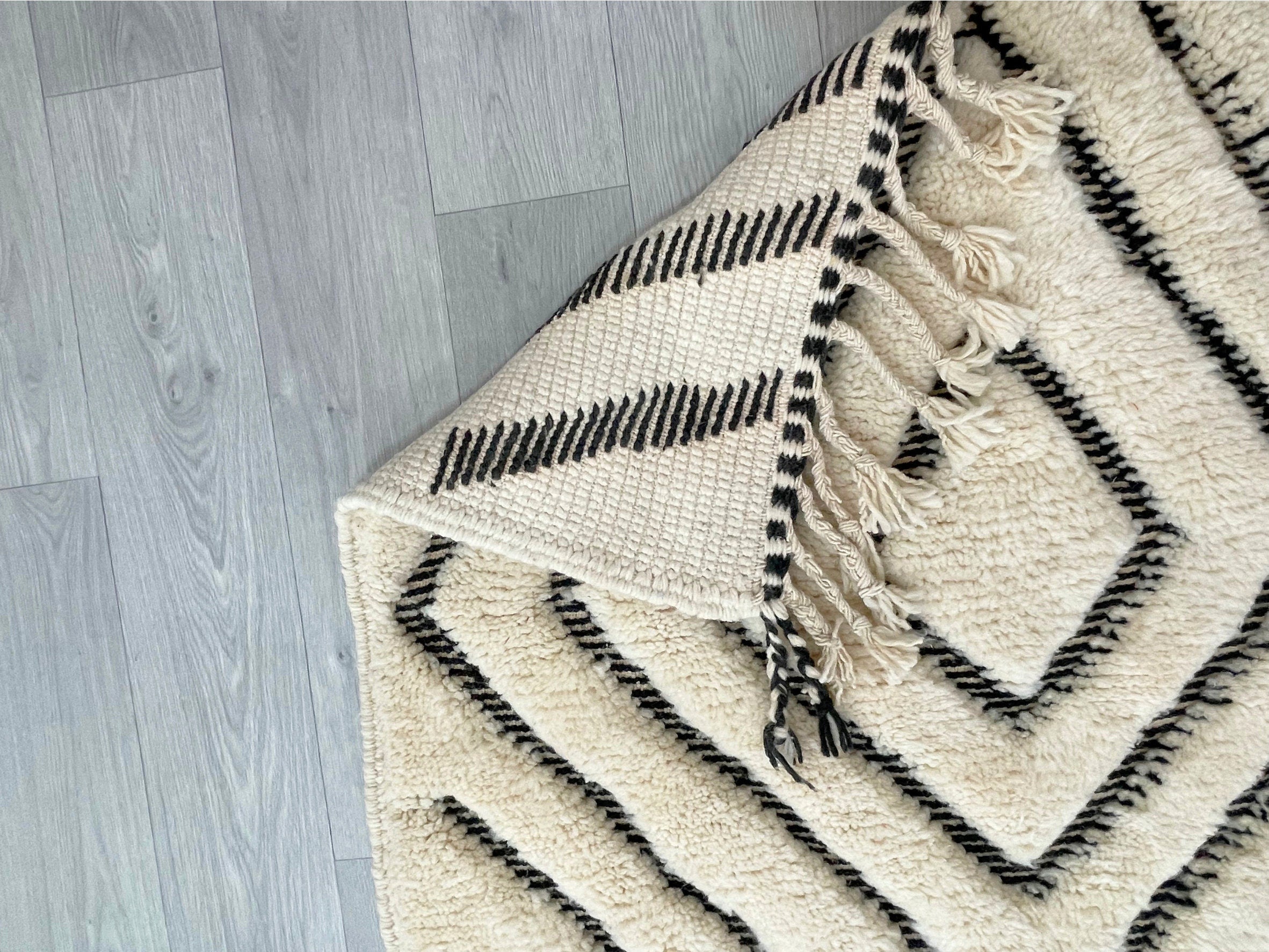 Hand-Woven Geometric Berber Runner