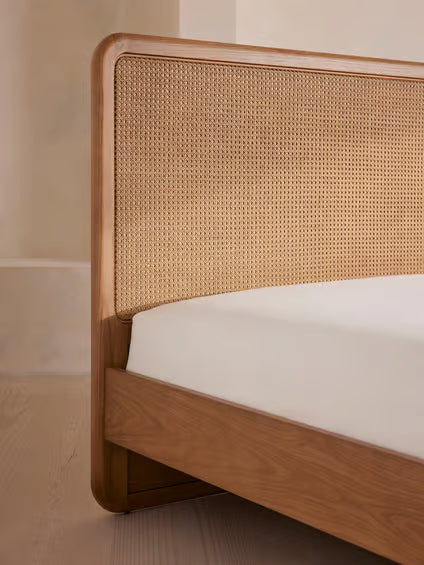 Minimalist Woven Cane Bed