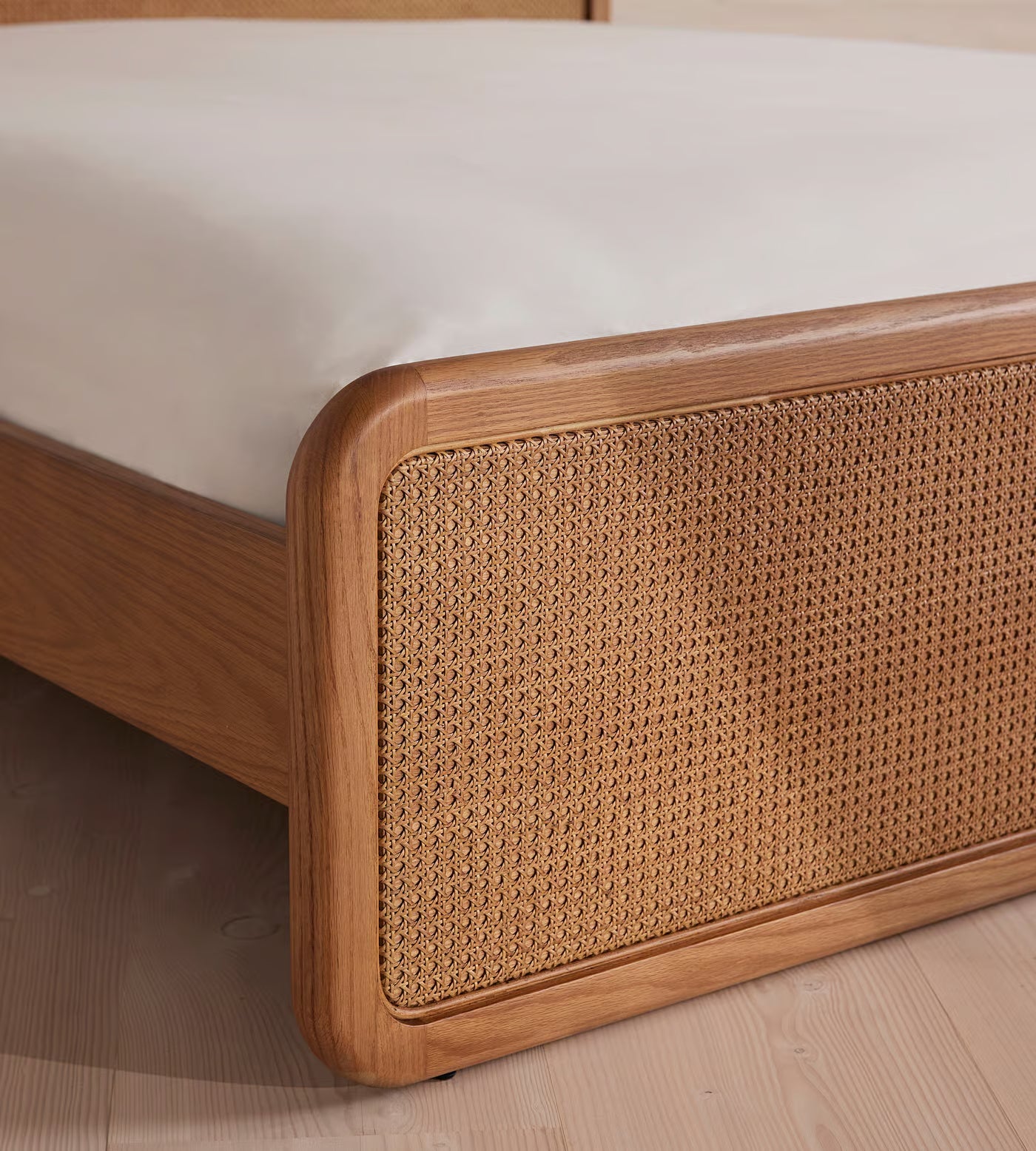 Minimalist Woven Cane Bed
