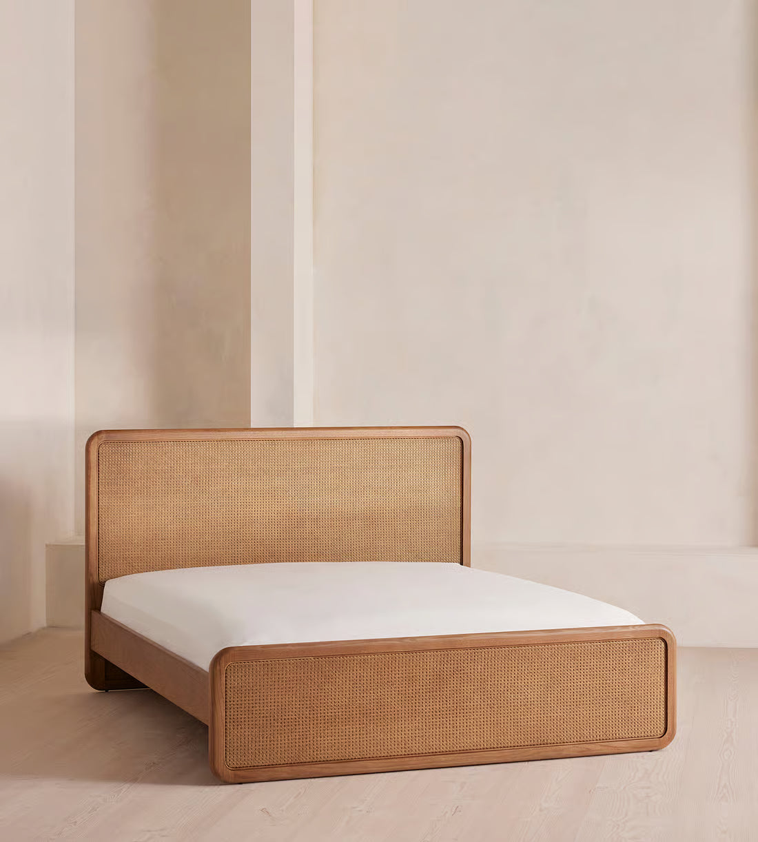 Minimalist Woven Cane Bed