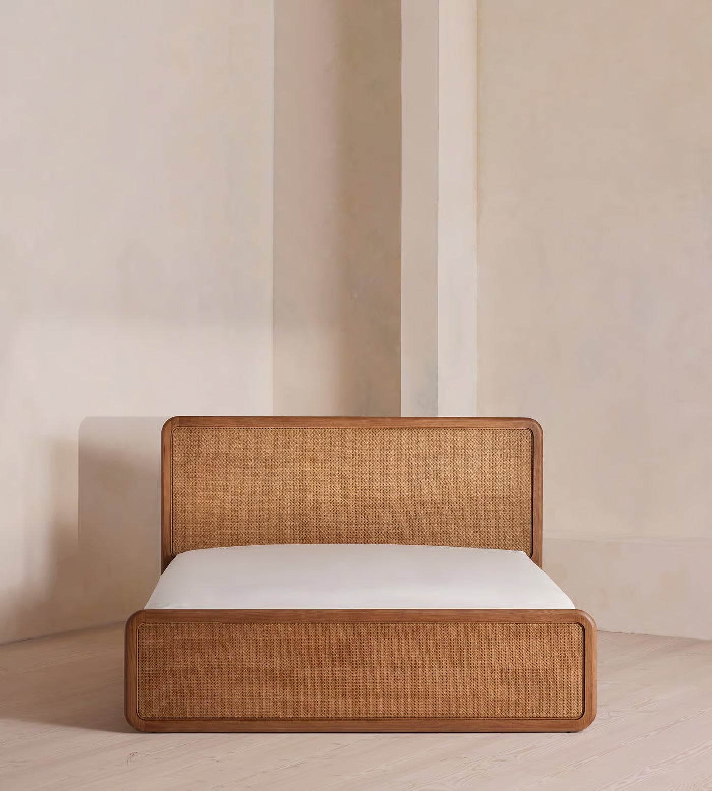 Minimalist Woven Cane Bed