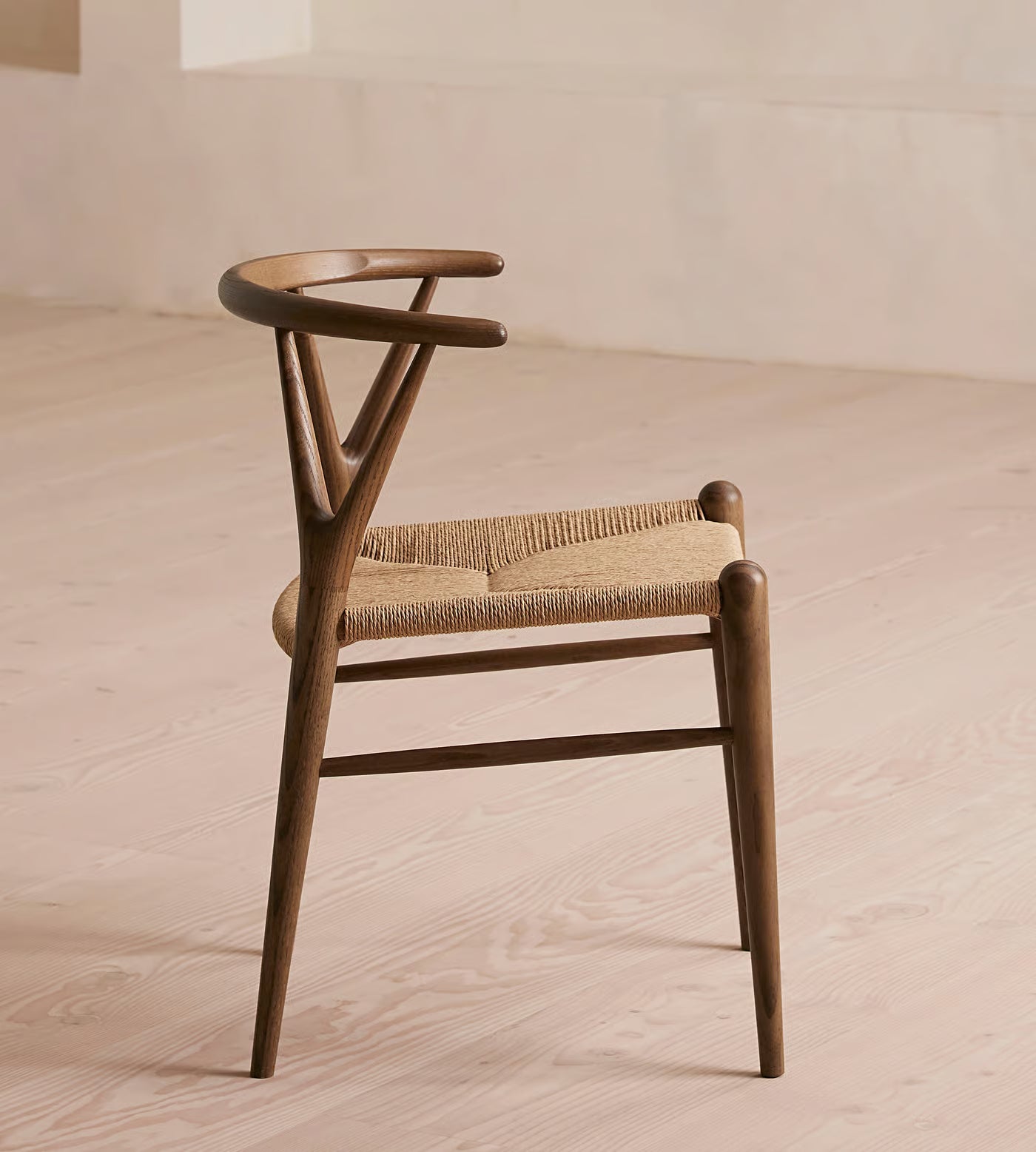 Oak Wood Woven Cord Dining Chairs