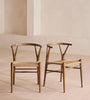 Oak Wood Woven Cord Dining Chairs