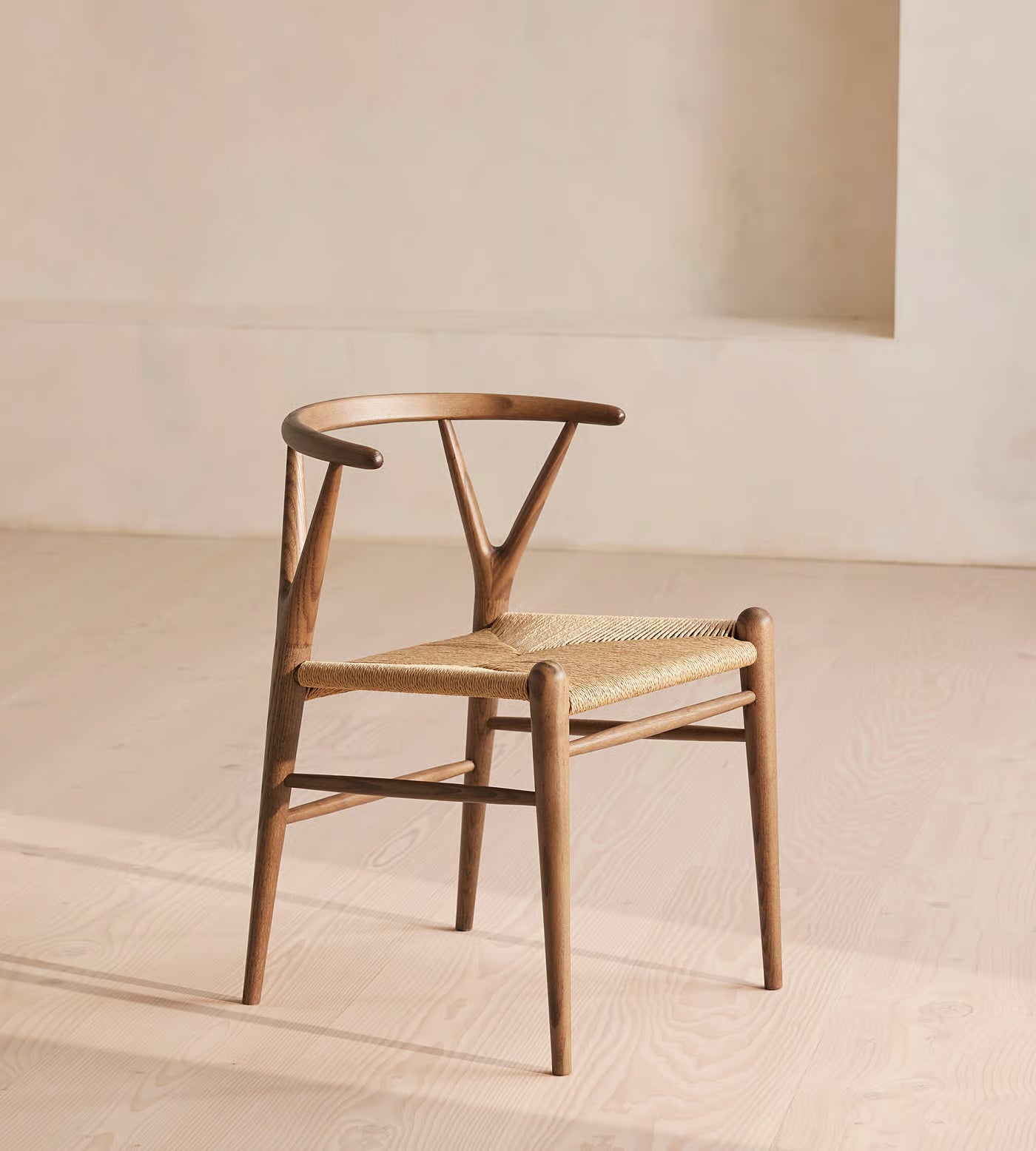 Oak Wood Woven Cord Dining Chairs