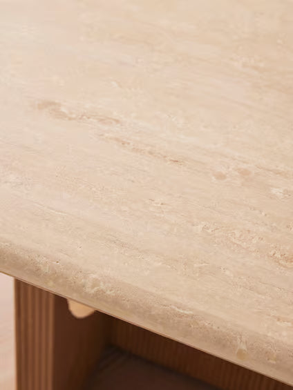 Sculptural Travertine Dining Table