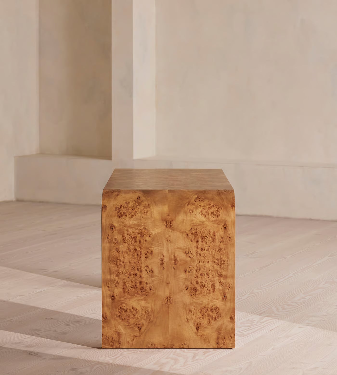 Waterfall Burl Wood Console