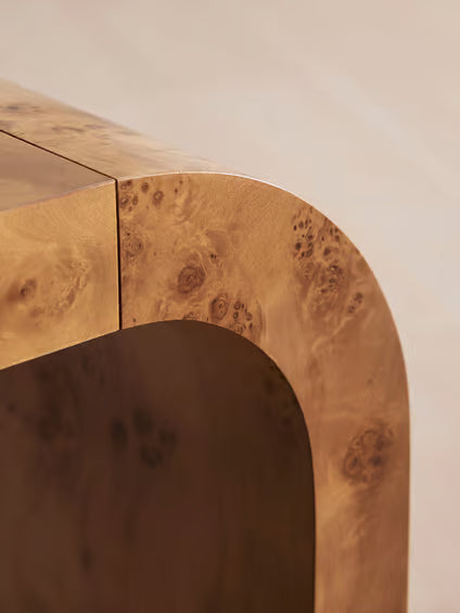 Waterfall Burl Wood Console
