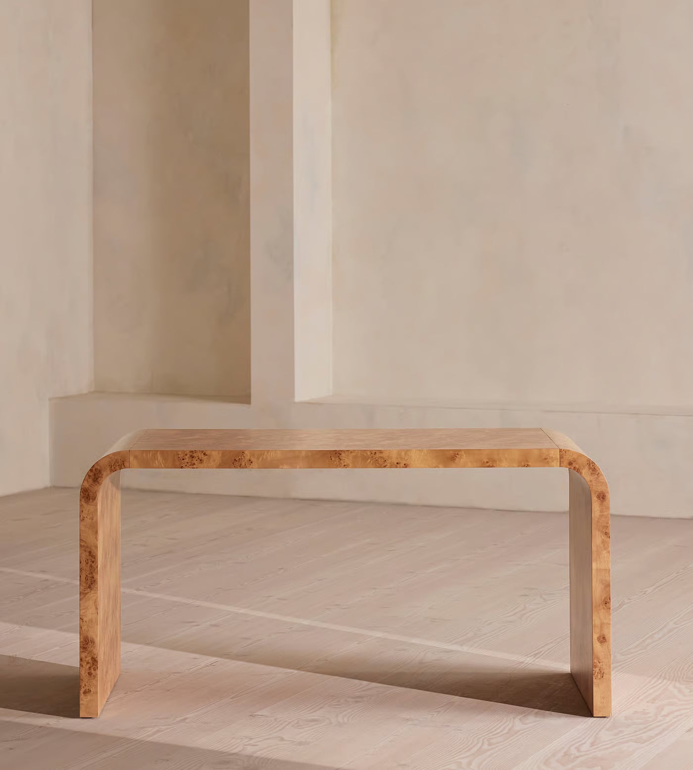 Waterfall Burl Wood Console