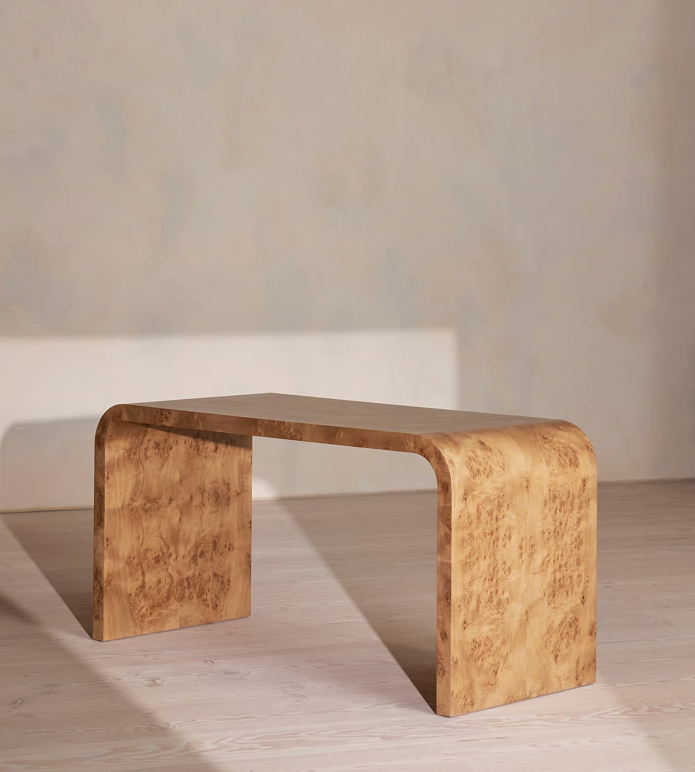 Waterfall Burl Wood Console