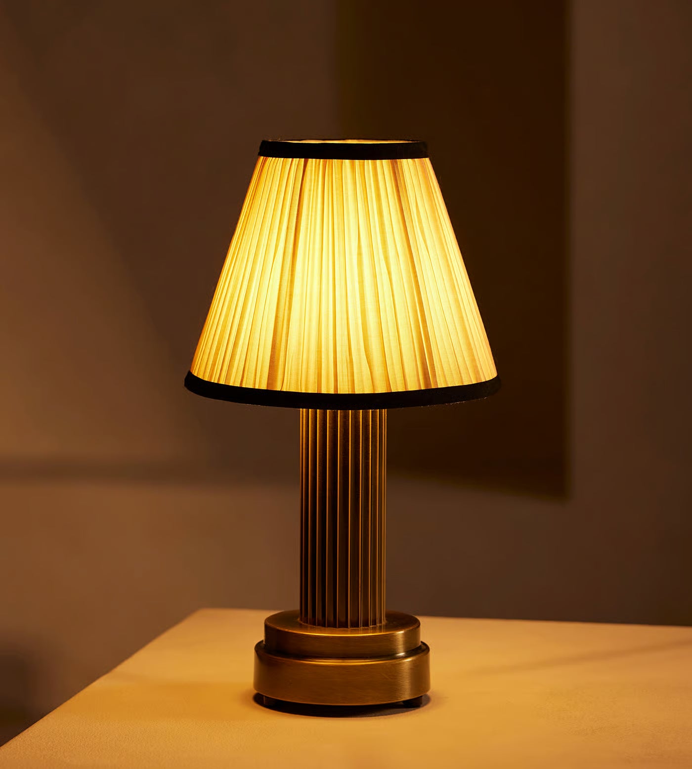 Fluted Brass Table Lamp