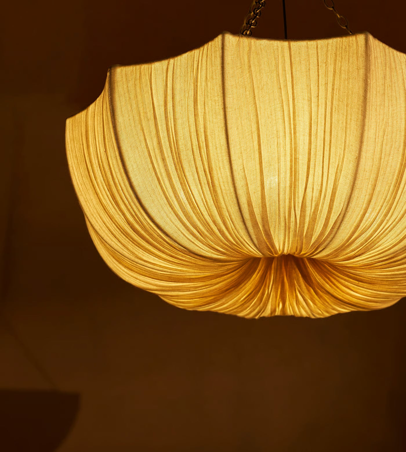 Classic Pleated Silk Scalloped Pendant Light