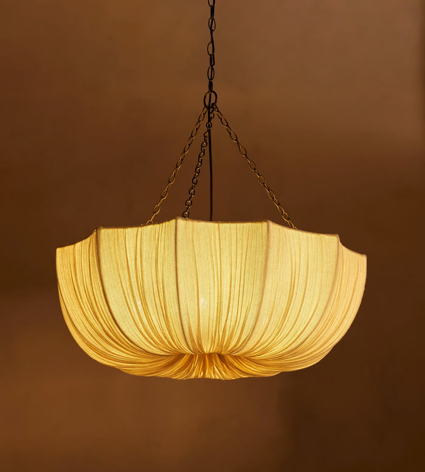 Classic Pleated Silk Scalloped Pendant Light