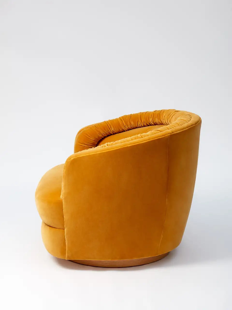 Modern Gold Velvet Swivel Barrel Chair