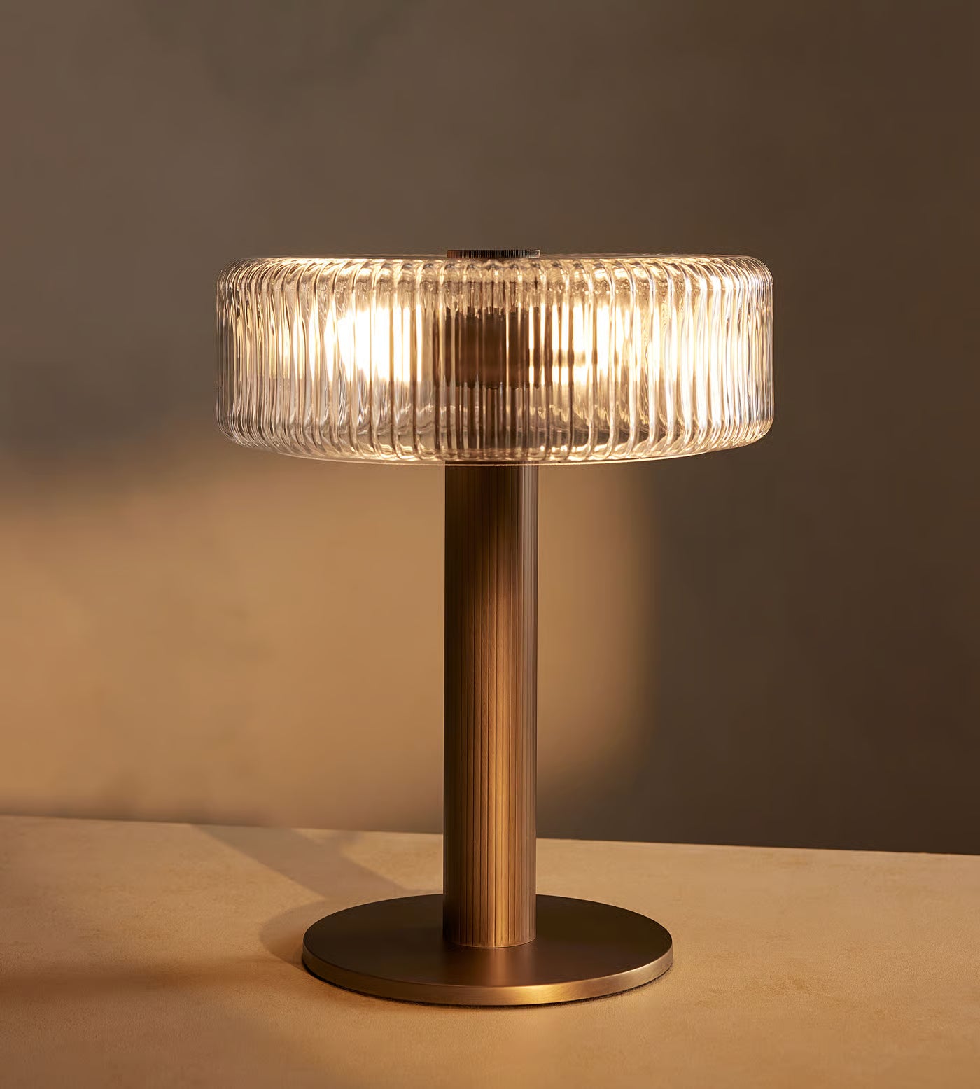 Fluted Glass Table Lamp