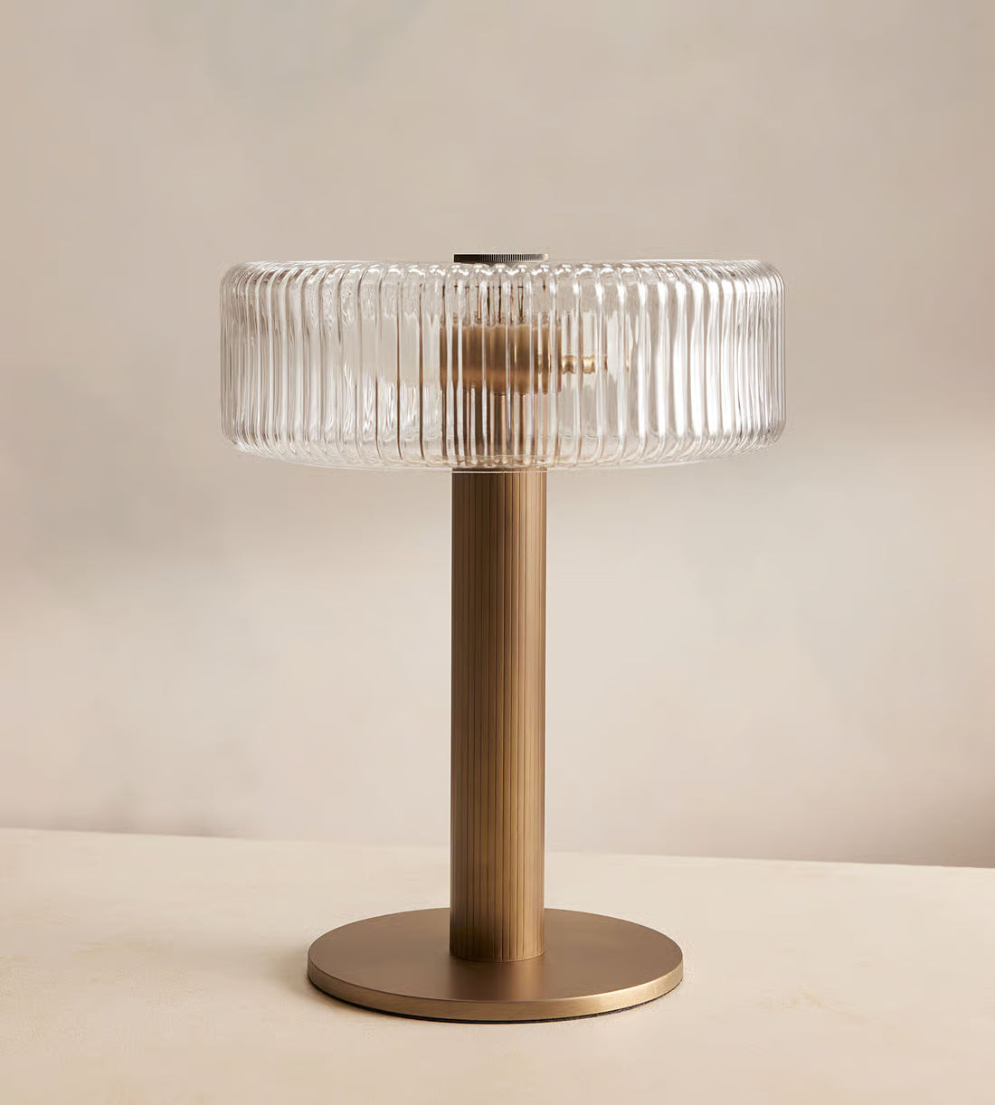 Fluted Glass Table Lamp