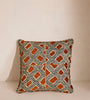 Geometric Terracotta Embroidered Square Accent Pillow