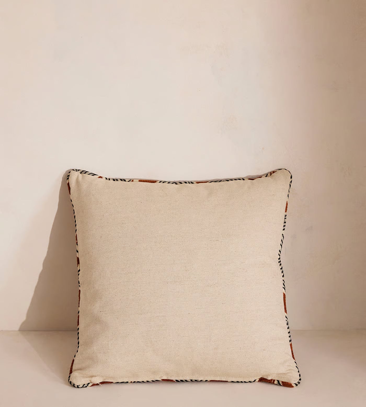 Geometric Terracotta Embroidered Square Accent Pillow