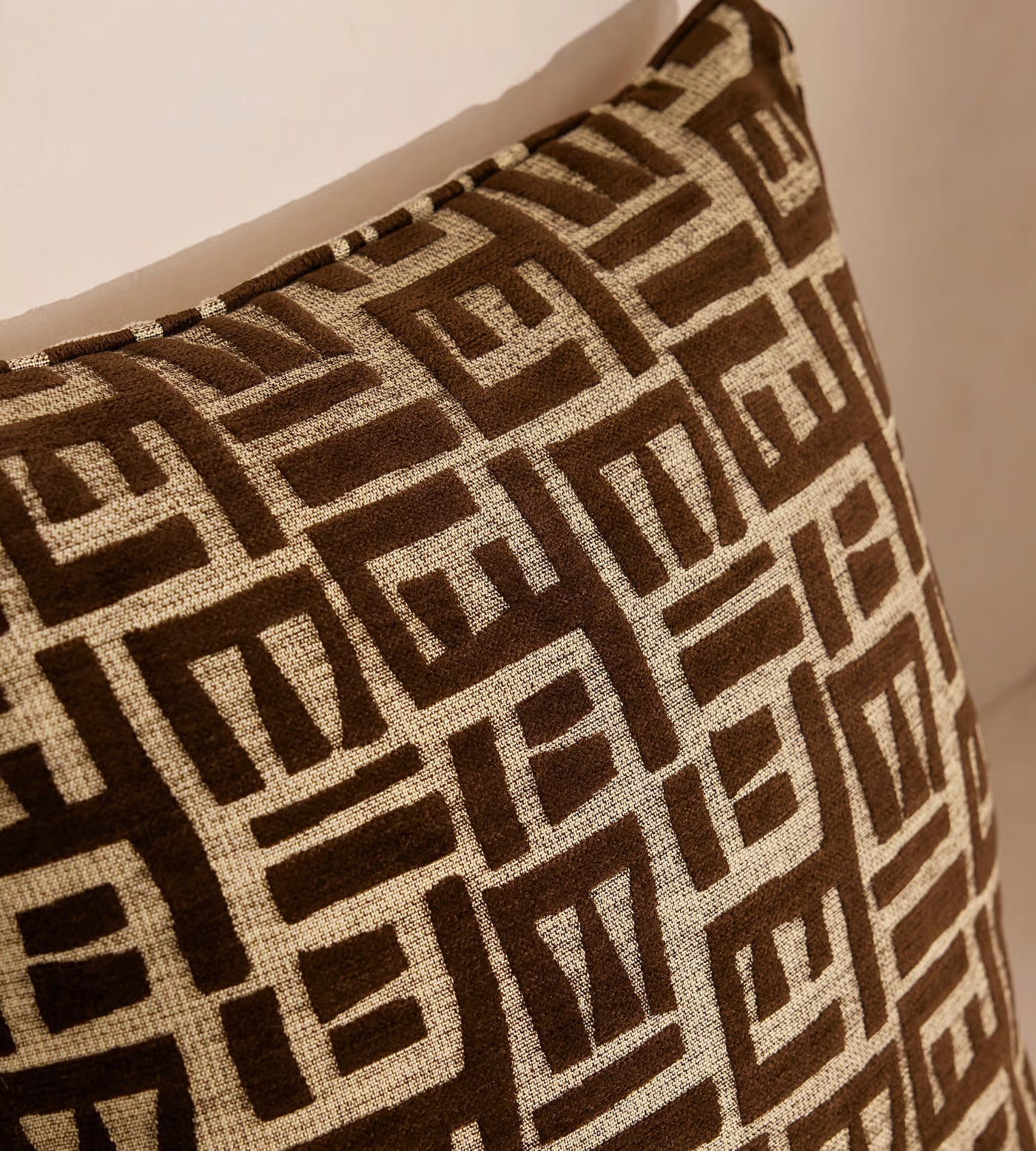 Modern Brown Abstract Pattern Accent Pillow