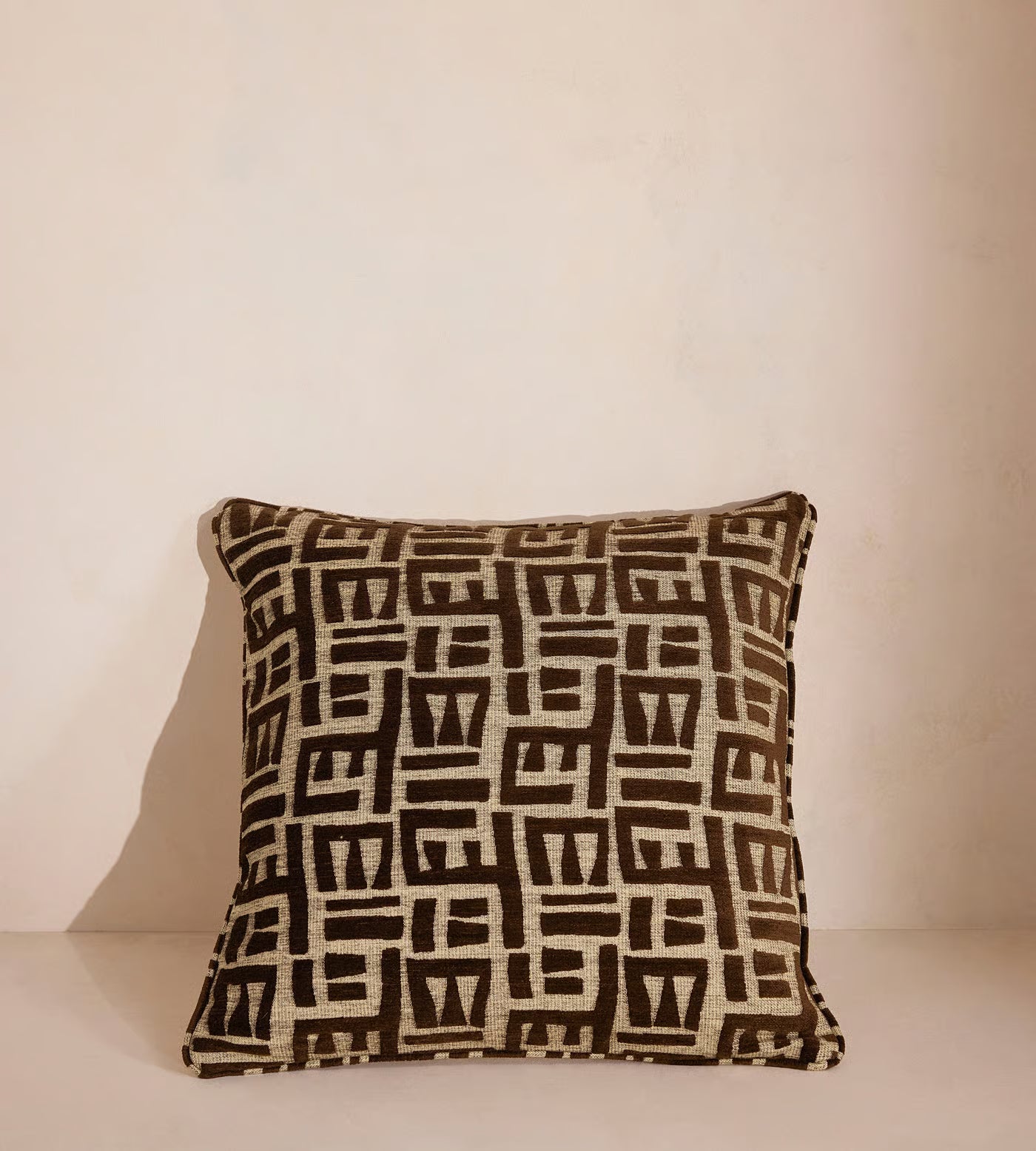 Modern Brown Abstract Pattern Accent Pillow