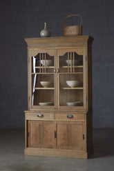 Vintage Japanese Oak Wood Kitchen Hutch