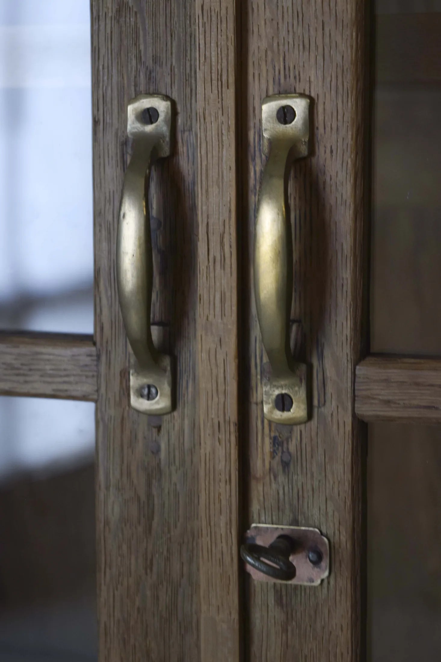 Vintage Japanese Oak Wood Kitchen Hutch