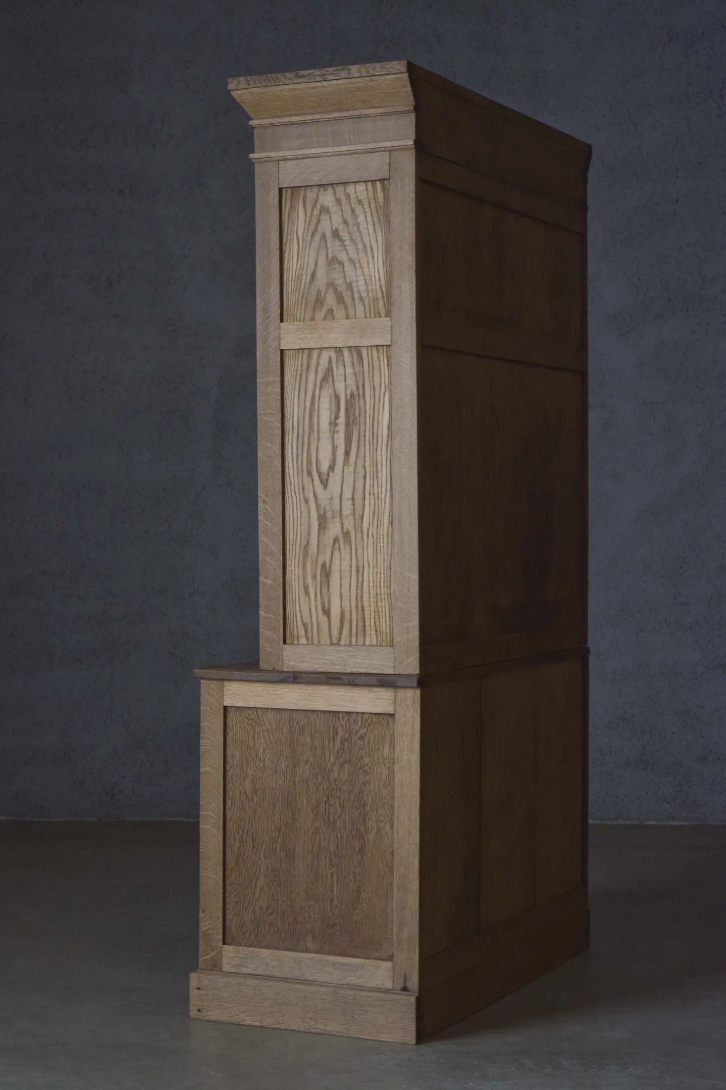 Vintage Japanese Oak Wood Kitchen Hutch