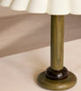 Classic Pleated Shade Green Wood Lamp