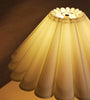 Classic Pleated Shade Green Wood Lamp