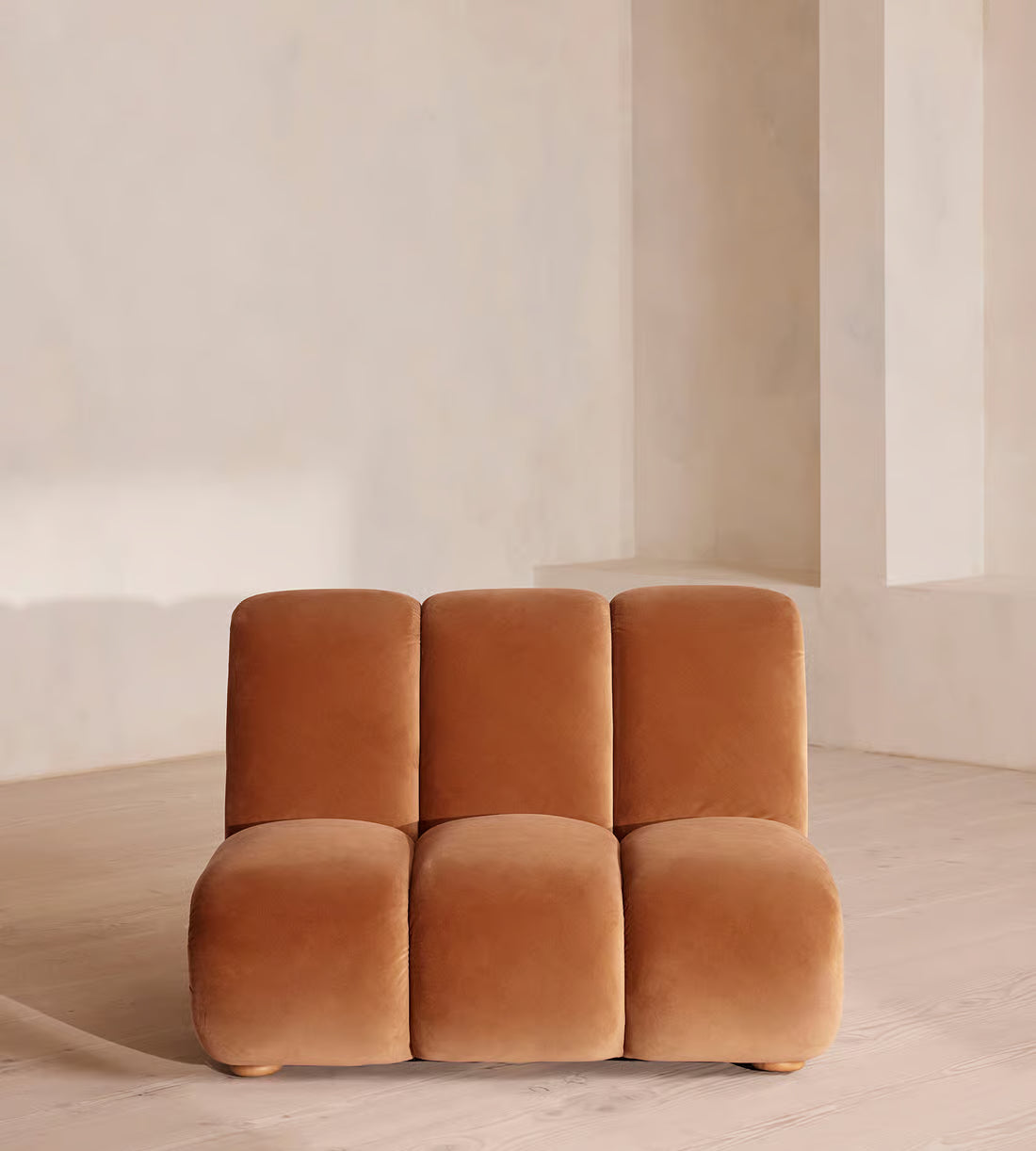 Modern Curved Velvet Modular Sectional Sofa