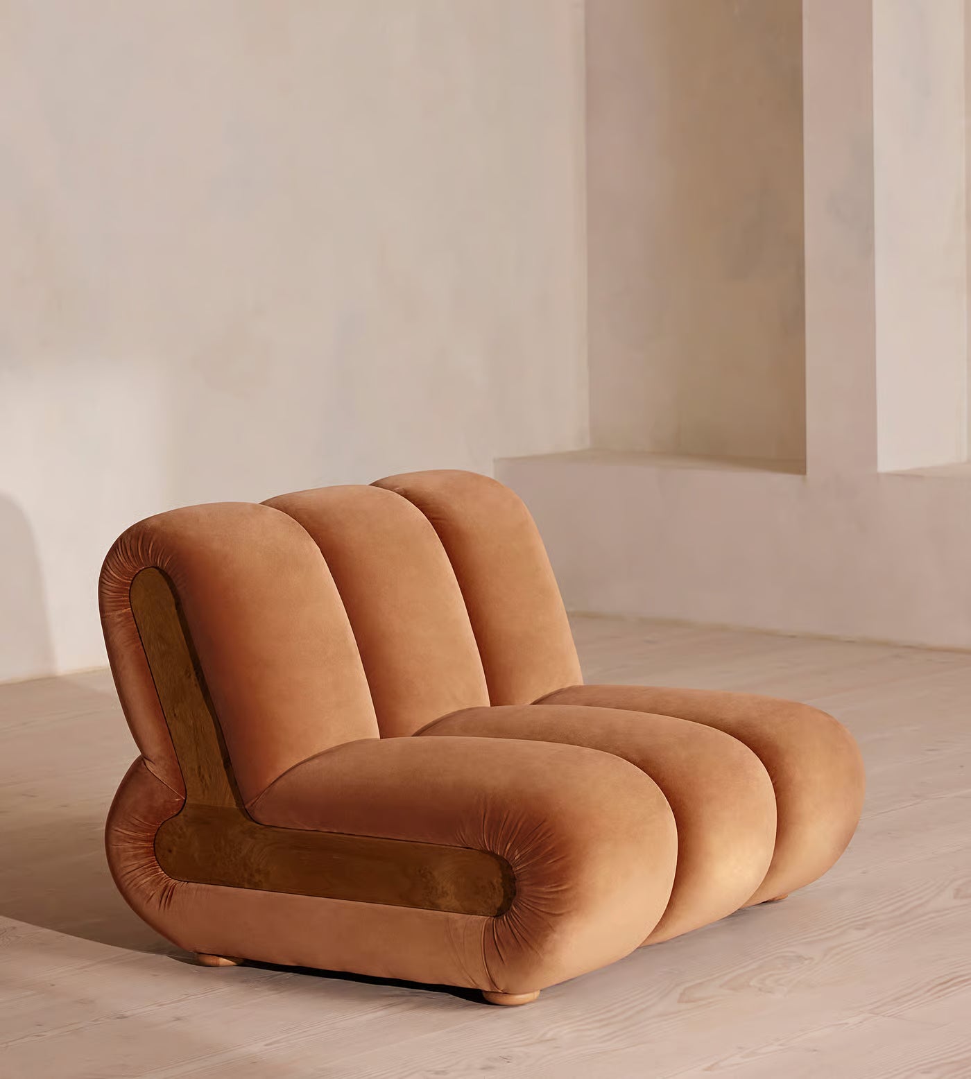 Modern Curved Velvet Modular Sectional Sofa