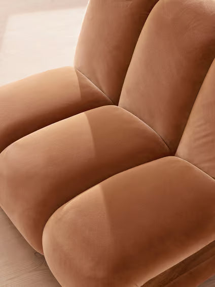 Modern Curved Velvet Modular Sectional Sofa