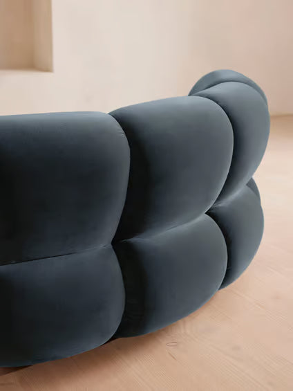 Sculptural Velvet Modular Curved Armchair