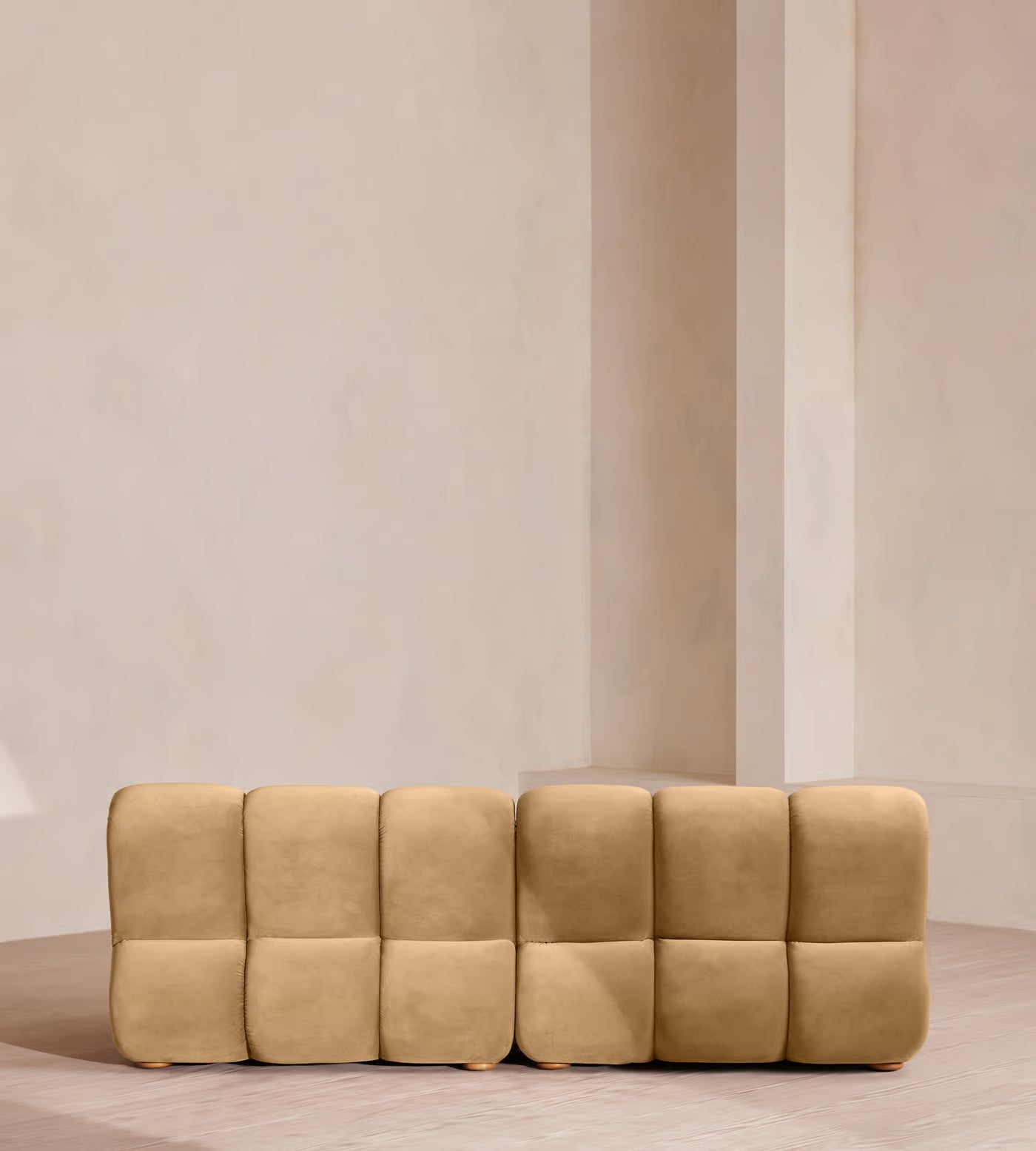 Plush Ribbed Velvet Sectional Sofa