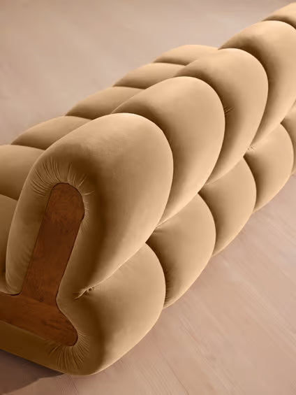 Plush Ribbed Velvet Sectional Sofa